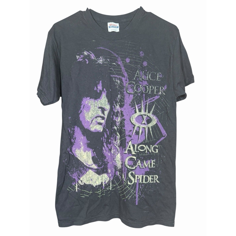 Alice Cooper Along Came a Spider Tour T-Shirt Sz S Hanes Heavyweight‎ Band Metal